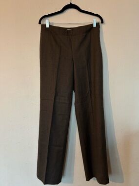 Beth Bowley Brown Wool Blend Pants with Gold Accent